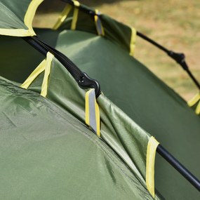 Outsunny Tentă de camping tentă pop-up ușoară pentru 2-3 pers. - 2 uși mari - 210 x 210 x 140 cm fibră de sticlă poliester | Aosom Romania