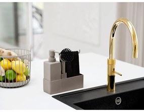 Suport pentru accesorii de spălat maro deschis din ceramică Singles – Zone