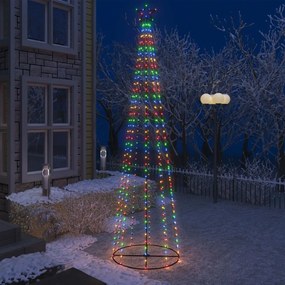 vidaXL Decorațiune brad crăciun conic 400 led-uri colorate 100x360 cm