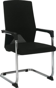 Scaun RAVIL, negru/crom, material textil/metal, 57x60x102 cm