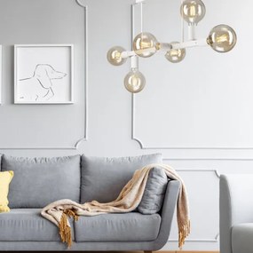 Lustră pe tijă ASTRID 6xE27/60W/230V alb