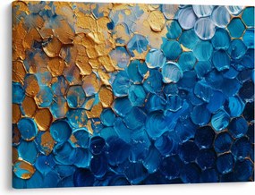 Tablou - Pictura albastru-auriu (70x50 cm)
