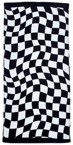 Prosop de plajă alb-negru din bumbac 76x160 cm Checkerboard – Catherine Lansfield