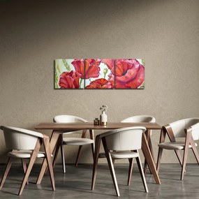 Tablou - Mac - flori (cu ceas) (90x30 cm)