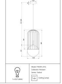 Pendul design modern 20cm Telford MYP363PL-01G