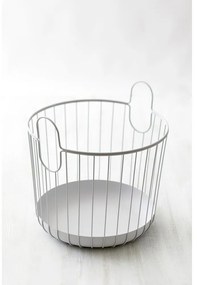 Coș de depozitare din metal Zone Inu, ø 40,6 cm, alb