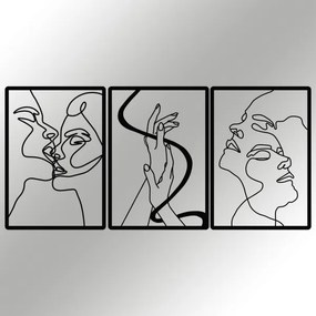 SET 3x decorațiune de perete 109x50 cm metal dragoste