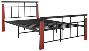 324892 vidaXL Cadru de pat, 120x200 cm, metal și lemn masiv de stejar