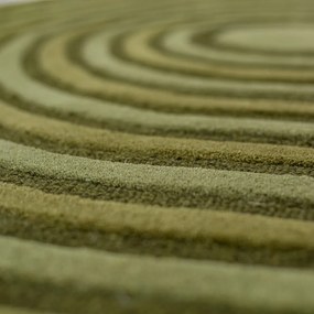 Covor verde țesut manual din lână 200x290 cm Conway Retro – Flair Rugs