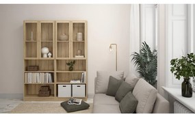 Dulap Bask 79 x 28,3 x 203,2 cm, uși combinate, stejar sonoma