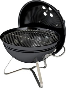 Outsunny Grătar pe cărbune Grătar rotund portabil cu mâner pentru capac fante de ventilație reglabile pentru barbecue 41x41x44 cm Negru | Aosom Romania