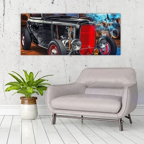 Tablou cu mașina veteran (120x50 cm), în 40 de alte dimensiuni noi