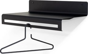 Cuier de perete negru cu raft din metal 60 cm Sway – Spinder Design