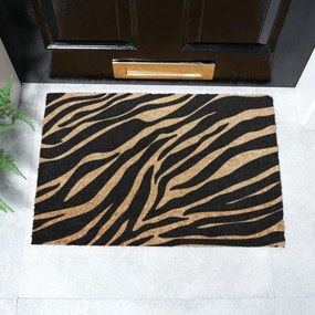 Covoraș de intrare din fibre de nucă de cocos 40x60 cm Zebra – Artsy Doormats