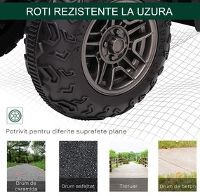 ATV electric copii, Ride-on, functii de mers inainte si inapoi, 12V, cu lumini | Aosom RO