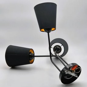 Lustră pe tijă IRMA 3xE27/15W/230V negru