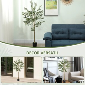 HOMCOM Plantă Artificială Măslin 150 cm cu 720 Frunze, 32 Măsline și Ghiveci | Aosom Romania