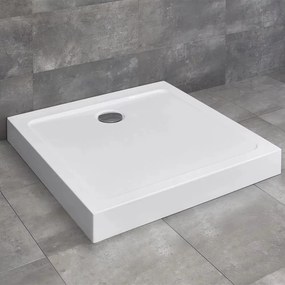 Cadita dus patrata Radaway Doros C Compact 80x80 cm acril alb