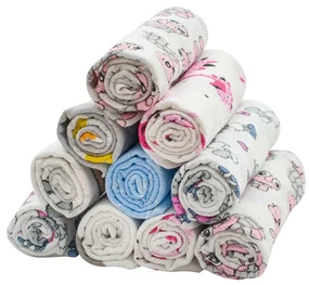 New Baby Scutece din bumbac cu imprimeu Standard, 60 x 80 cm, set 10 buc.