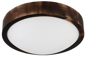 Plafonieră LED OAK SMOKY SLIM, 20W, 230V, 4000K, Ø 27 cm, stejar/maro închis