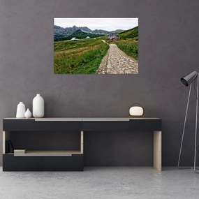 Tablou - Peisaj montan cu case (90x60 cm)