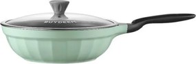 Tigaie wok BUYDEEM CP102-CG, 30 cm, antiaderentă, fără PFOA, supapă de abur, compatibilă cu plitele cu inducție, verde