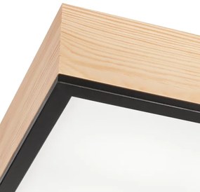 Plafonieră NATURAL SQUARE 4xE27/15W/230V 39x39 cm pin/negru