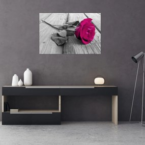 Tablou - Trandafir roz (90x60 cm)