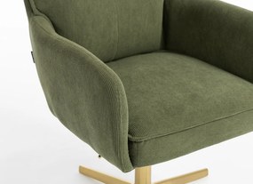 HR250CROSS Scaun Zsályazöld Prémium Kordbársony Bază Aurie