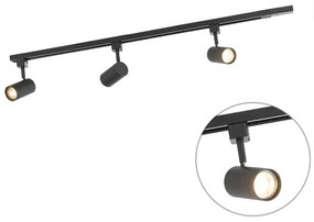 Sistem de șine inteligent negru, inclusiv 3 GU10 WiFi monofazate - Jeana