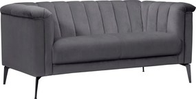 Canapea 2 locuri Lomani gri catifea 157/90/74 cm