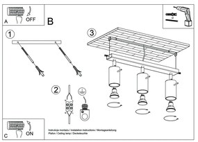 Plafonieră Sollux Etna, alb