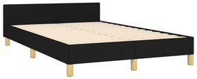 379536 vidaXL Cadru de pat cu tăblie, negru, 120x190 cm, material textil