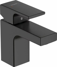Baterie lavoar Hansgrohe Vernis Shape 70 negru cu ventil Pop-Up
