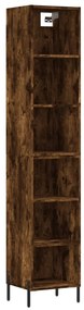 3189842 vidaXL Dulap înalt, stejar fumuriu, 34,5x32,5x180 cm, lemn prelucrat