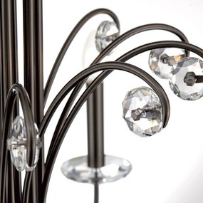Candelabru stil clasic cu cristal K9 ARIANE 10L nickel inchis