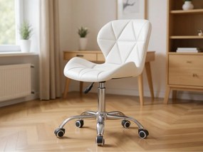 OFERTA Scaun de birou alb AVOLA din piele ecologica II. calitate