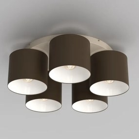 Plafonieră ARDEN 5xE27/15W/230V Ø 58 cm bej/maro