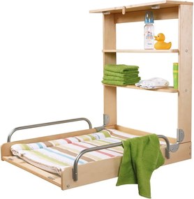 Masă de înfășat suspendată în culoare naturală cu aspect de lemn de fag Dschungelbaby – Roba