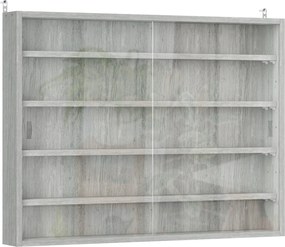 HOMCOM Dulap Tip Vitrină de Expoziție cu Rafturi Reglabile, Montată pe Perete, Negru | Aosom Romania