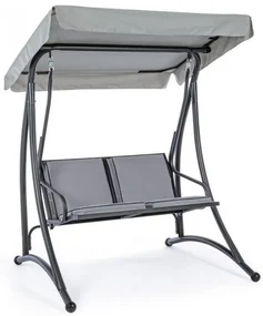 Balansoar dublu pentru exterior gri din stofa si metal, 145 cm, Grely Bizzotto
