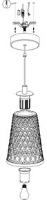 Eglo 43252 - Lustră pe cablu CLAVERDON 1xE27/40W/230V diam. 180mm