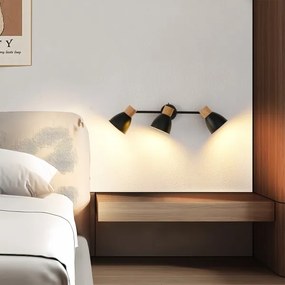 Brilagi - Aplică spot ODENSE 3xE14/10W/230V lemn de cauciuc/negru