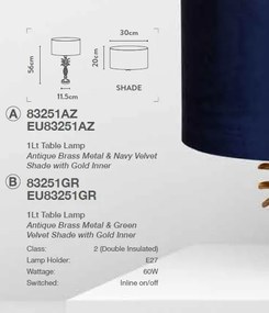 Veioza/Lampa de masa design lux elegant Belle alama/verde