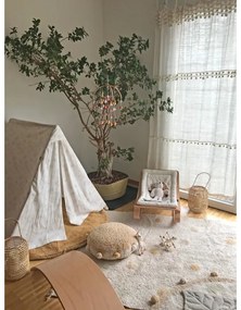 Covor pentru copii galben ocru/crem lavabil/țesut manual din bumbac 120x160 cm Hippy Dots Honey – Lorena Canals