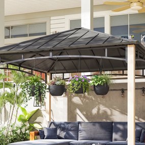 Outsunny Ghivece pentru plante de exterior și interior, auto-udare, ghivece suspendate cu lanțuri metalice, 4 bucăți, negru | Aosom Romania