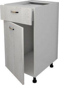 Corp Baza Lecce, 1 Sertar, 1 Usa, Pin Alb/Alb, 40 x 50 x 80 cm