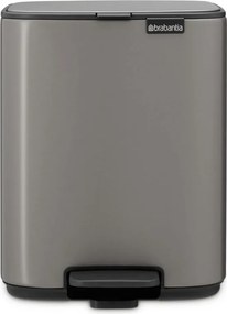 Cos de gunoi Brabantia Bo Pedal 1010127, 7 l, Inchidere lenta, Baza cauciucata, Gri închis