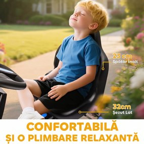 AIYAPLAY Kart cu pedale pentru copii 3-6 ani, max. 50 kg, cu suport pentru pahar și roți EVA antiderapante, albastru | Aosom Romania