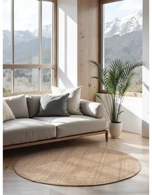 Covor în culoare naturală rotund din iută ø 200 cm Bouclé Jaipur – Hanse Home